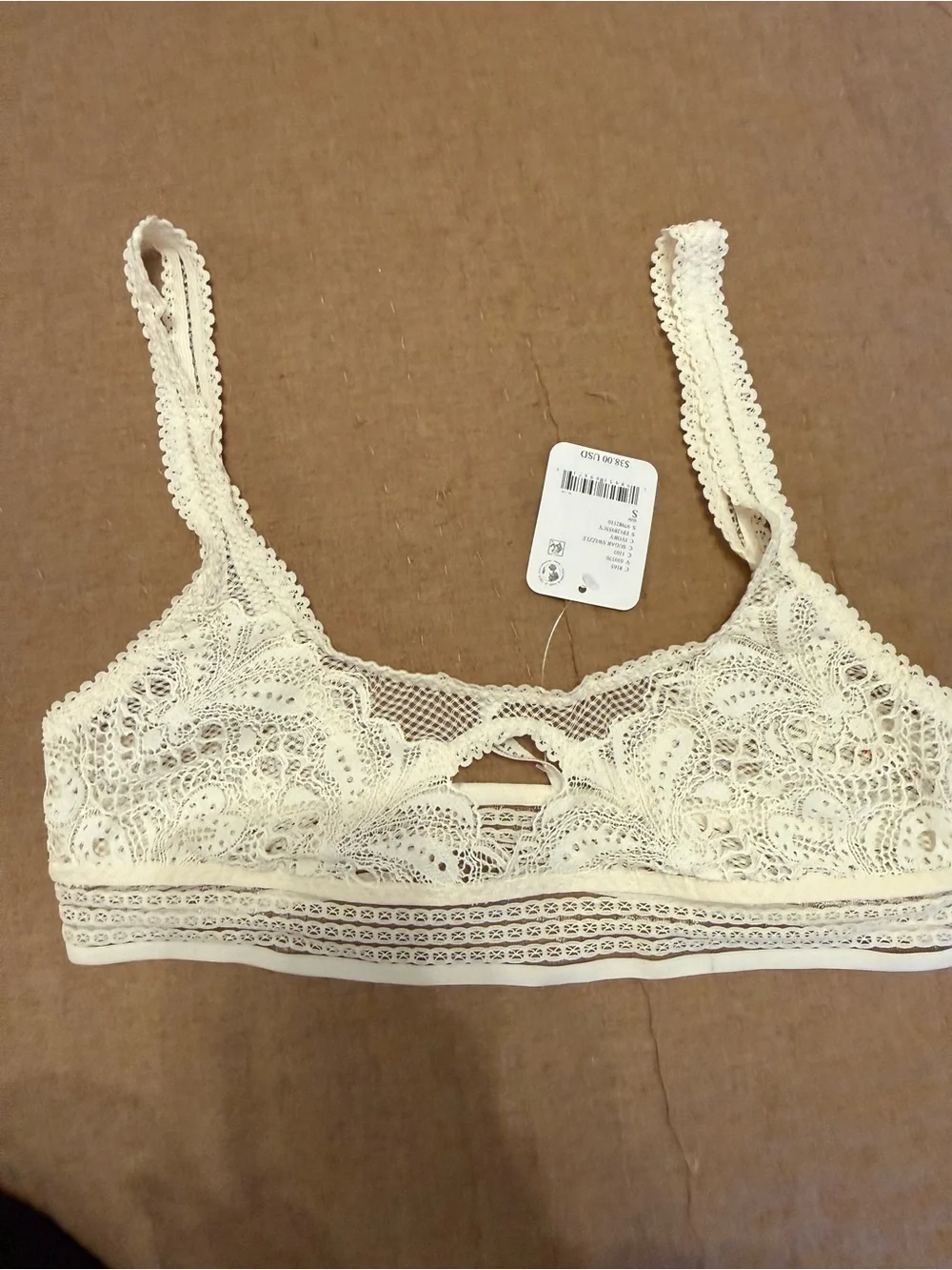 Free People Lace Bralette in Ivory Cream